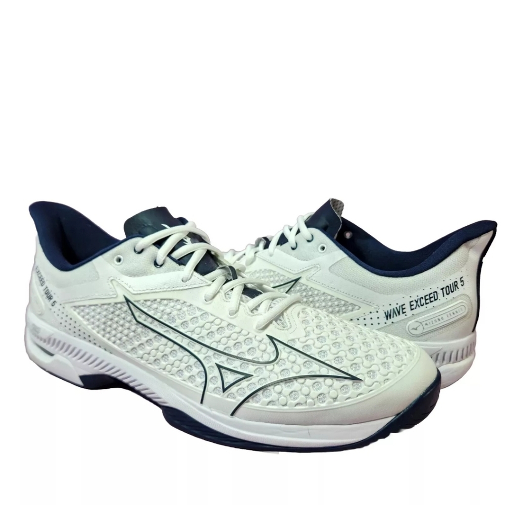 MIZUNO Wave Exceed Tour 5 AC $135 Sz 13 Tennis Shoe White Dress Blue